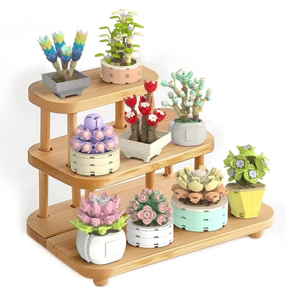 Succulent Flower Botanical Building Block Collection Set